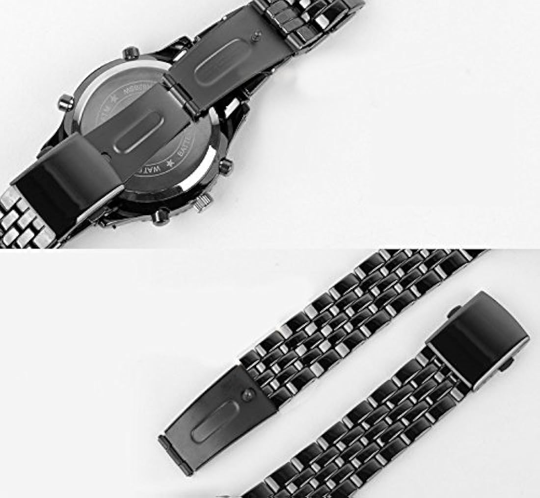 VIGOROSO Reloj LED Digital Analógico en acero para hombres