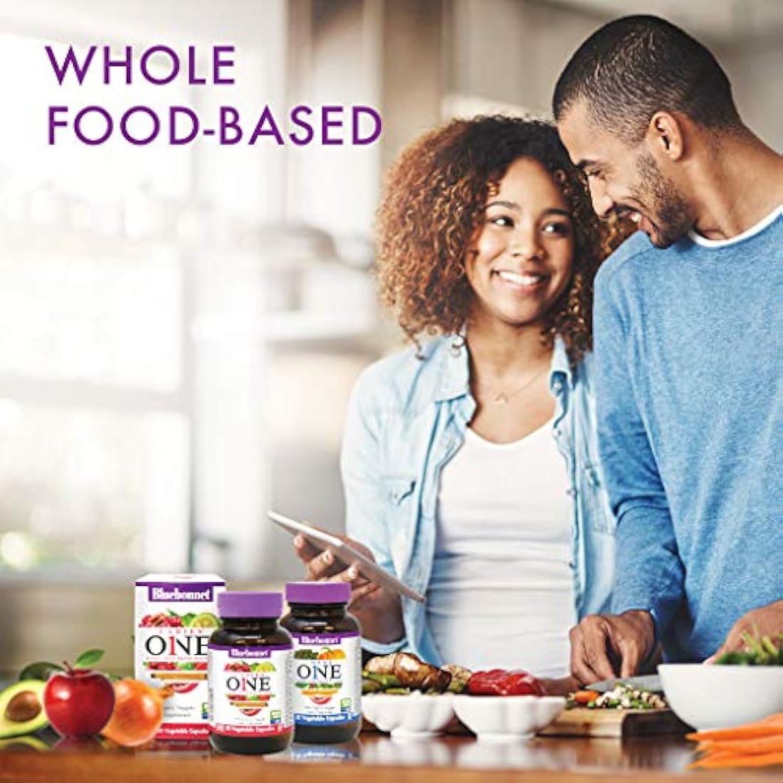 Bluebonnet Nutrition - Cápsula de vegetales para mujer, alimento entero múltiple, K2, vegetales orgánicos, energía, vitalidad, sin OMG, sin gluten, sin soja, sin leche, Kosher, 30 cápsulas vegetales, suministro de 1 mes