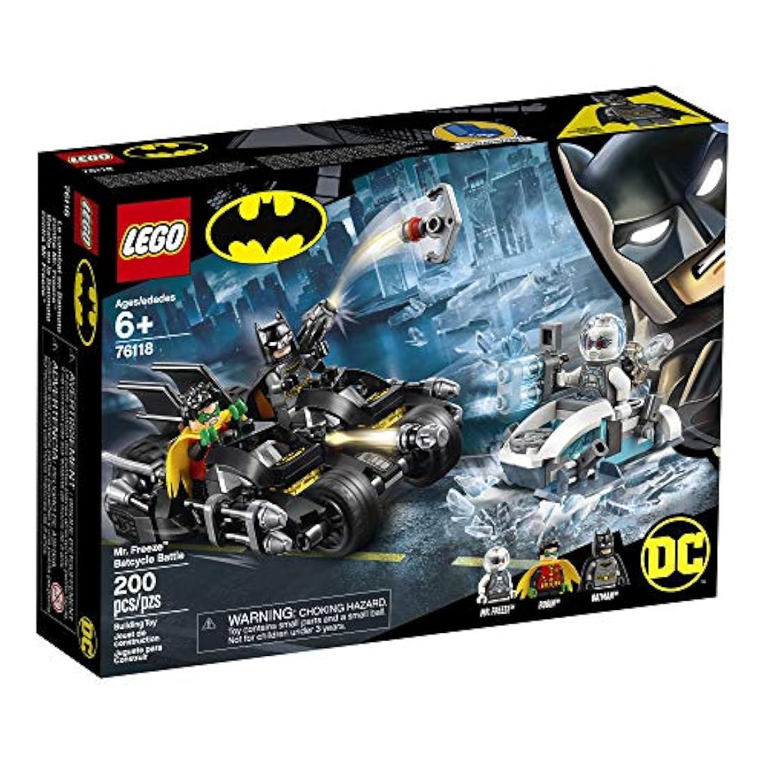 LEGO DC Batman Mr. Freeze Batcycle Batalla 76118 Kit de cons