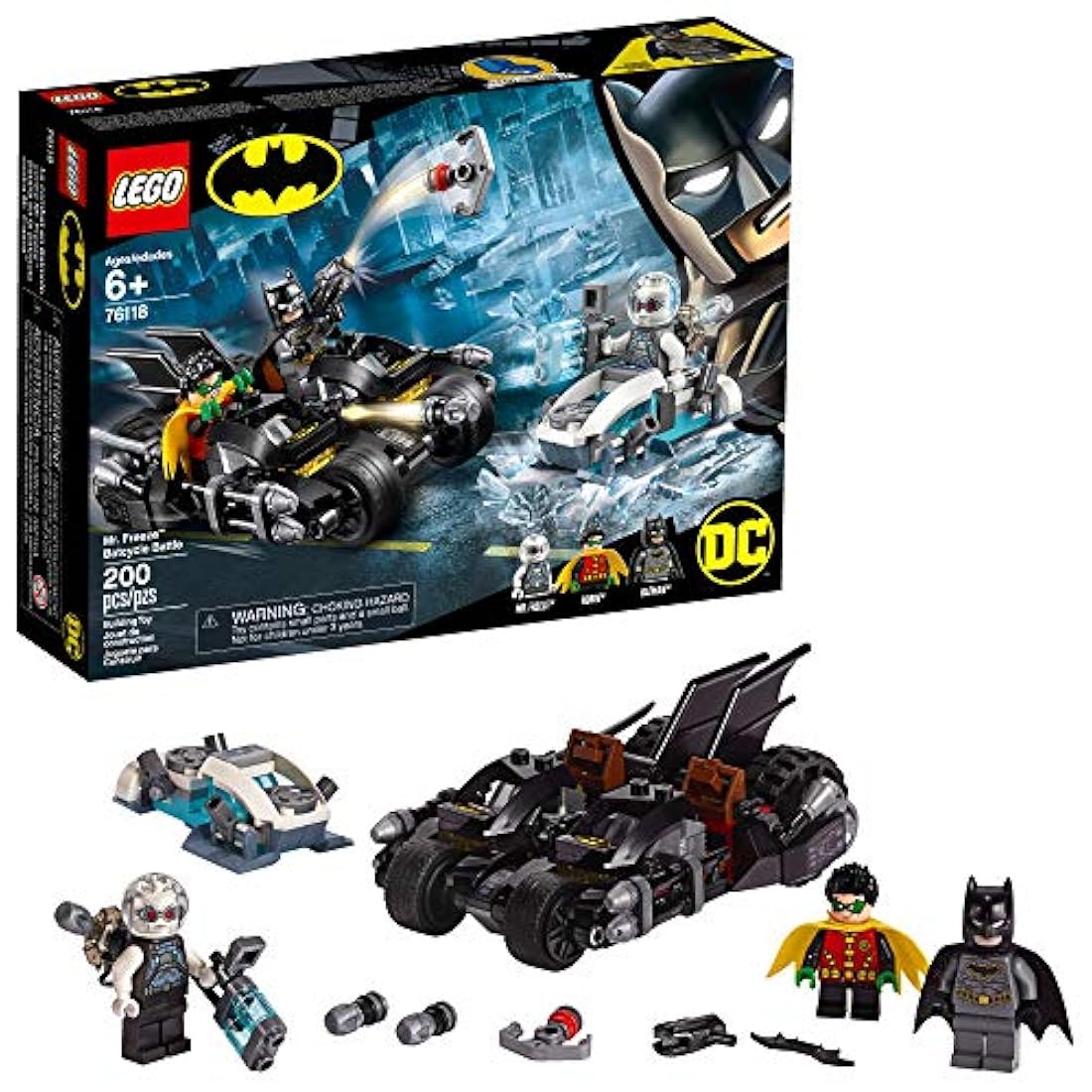 LEGO DC Batman Mr. Freeze Batcycle Batalla 76118 Kit de cons