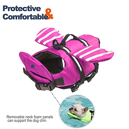 Chaleco salvavidas para perros, chaleco salvavidas para perros, chaleco salvavidas con asa para natación, piscina, playa, canotaje, para cachorros pequeños, medianos y grandes