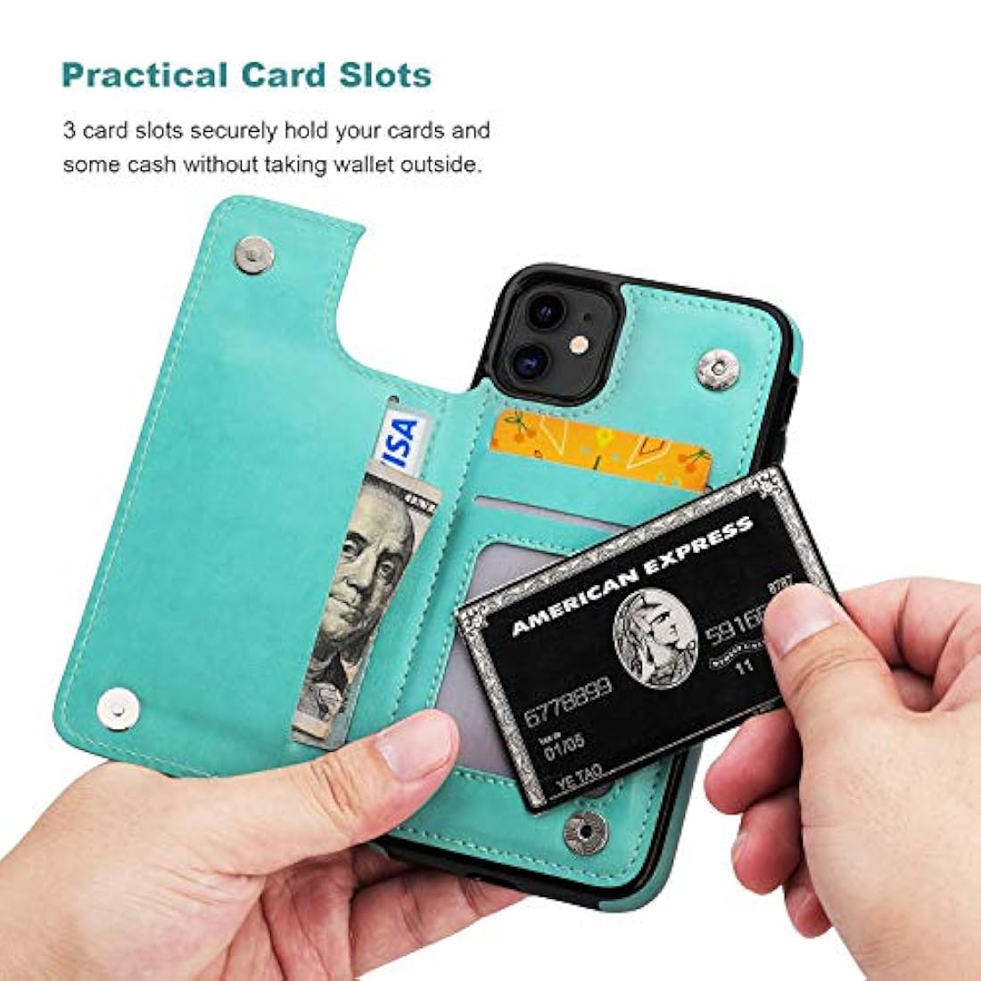 Funda tipo cartera para iPhone 11 Vaburs -