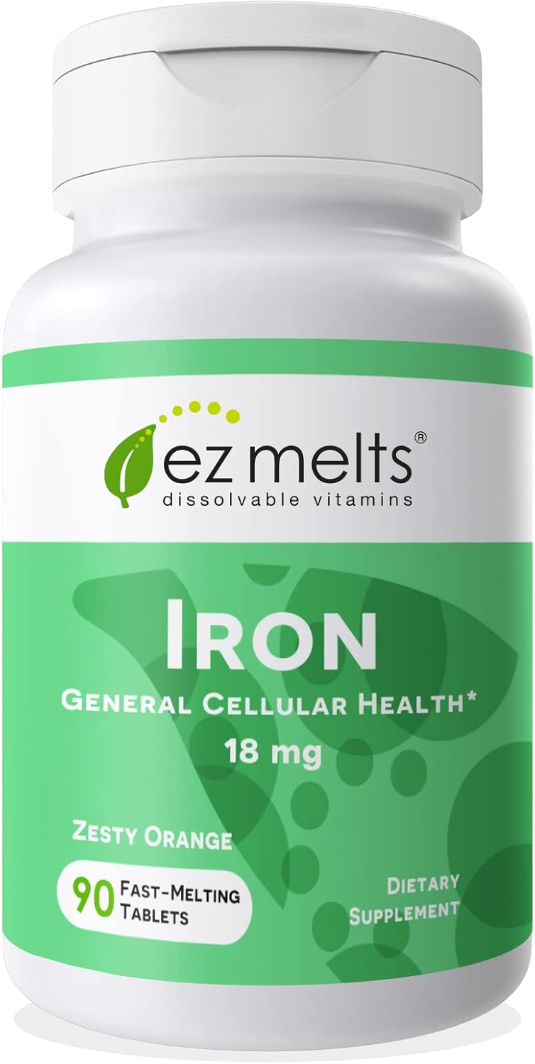 Suplemento EZ Melts Iron vitaminas para disolver masticable