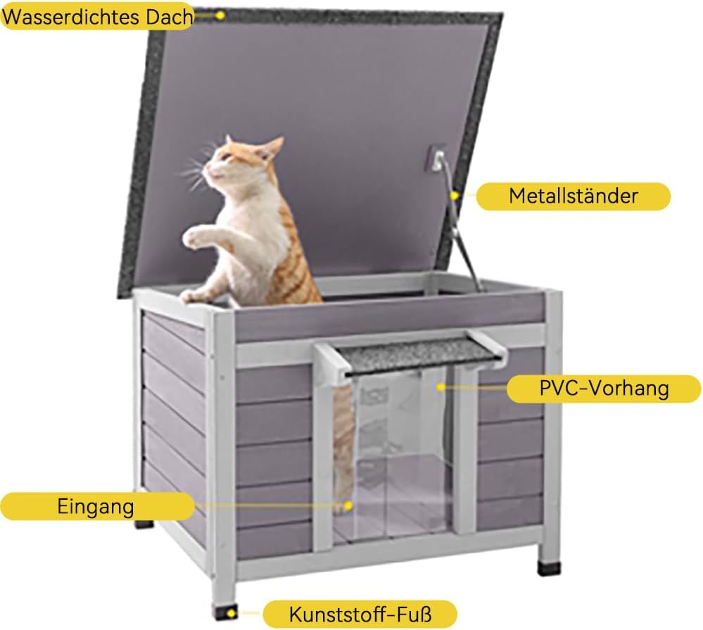 Casa para Gatos Aivituvin, Refugio Impermeable para Animales