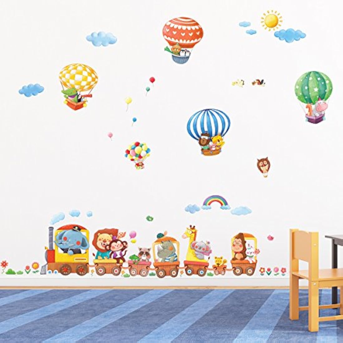 Tren de animales y globos aerostáticos - DECOWALL