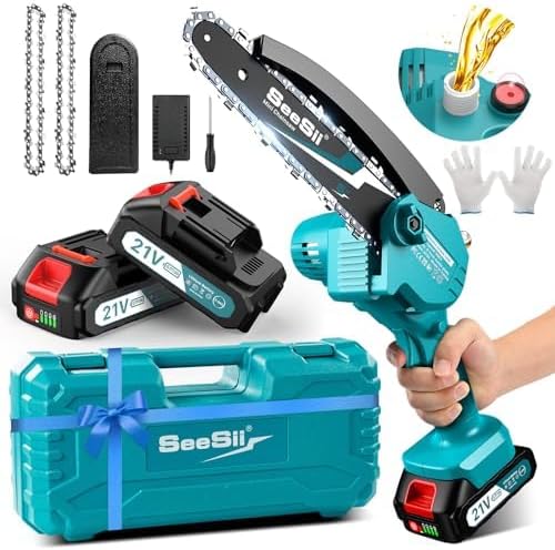 Seesii Mini motosierra inalámbrica 6 con baterías CH600