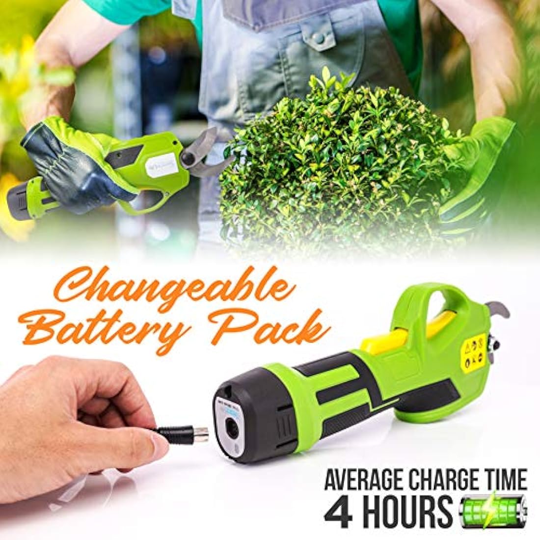 Podadora eléctrica inalámbrica con mango SERENELIFE PSPR190