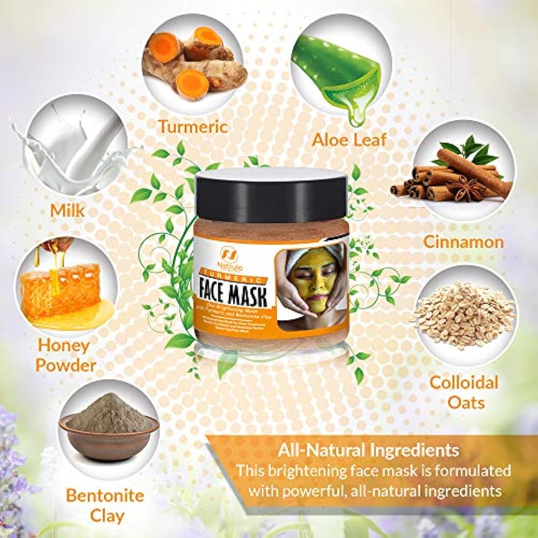 Mascarilla facial de cúrcuma Natrulo-Mascarilla para aclarar