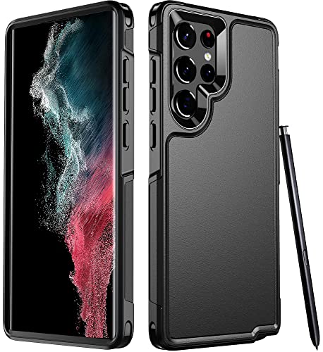 Temdan Funda para Samsung Galaxy S22 Ultra, resistente a los golpes, protección contra caídas de grado militar de 12 pies, protección mejorada para airbag, parte trasera dura con parachoques suave, resistente y resistente protección de cuerpo completo