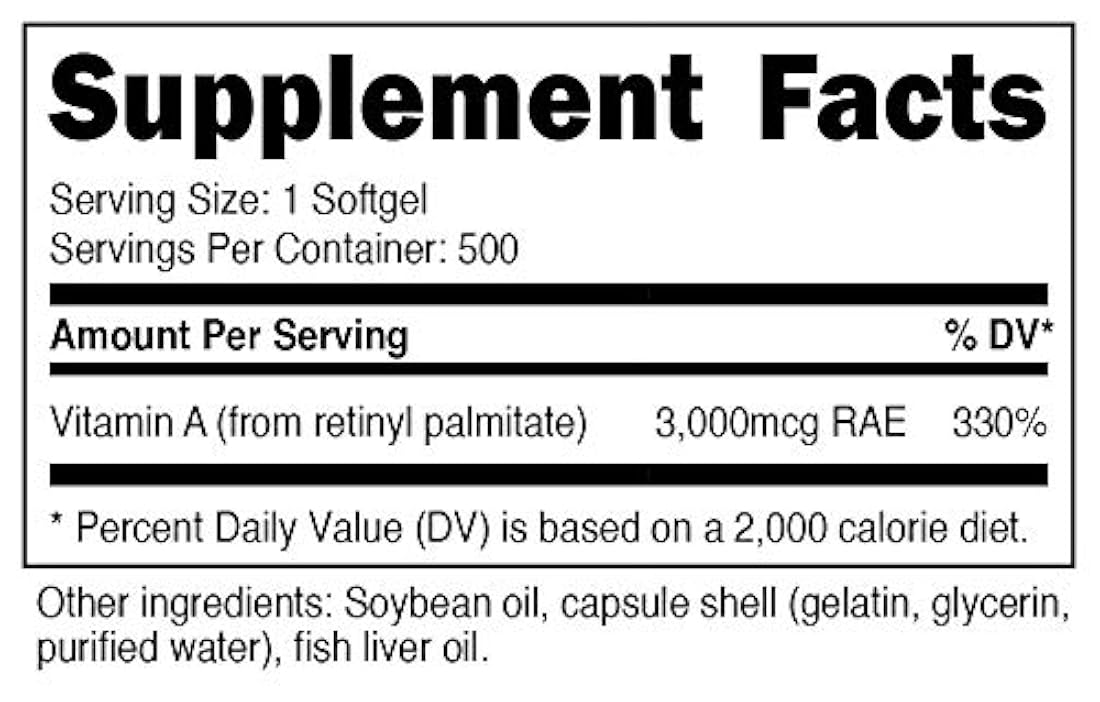 Nutricost Vitamina A 10.000 UI, 500 cápsulas de gel suave