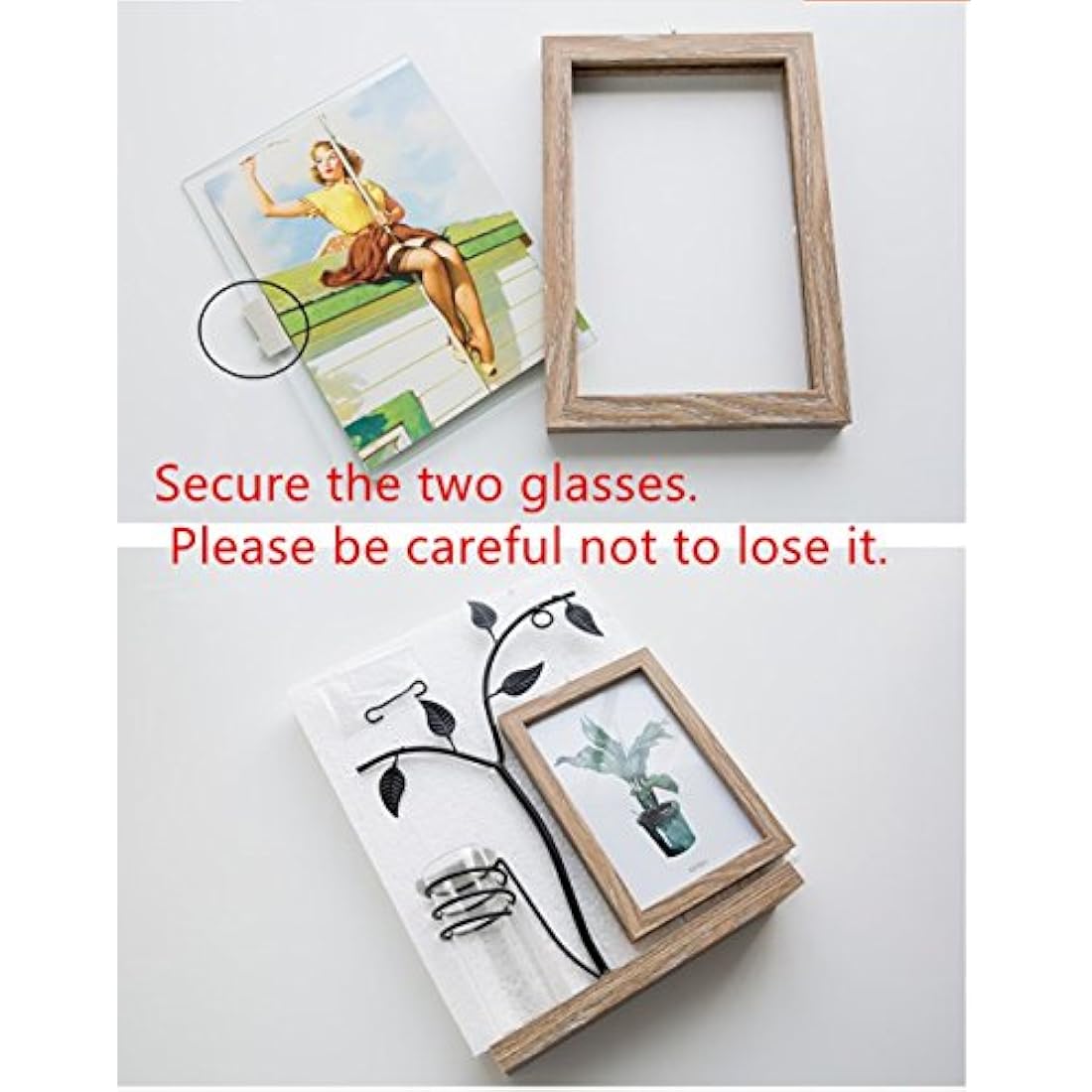 marco de cuadro rectangular de doble cara de metal