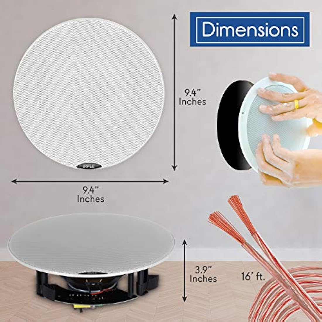 Parlantes de 2 vías con Bluetooth  PYLE-HOME PDICBT852RD