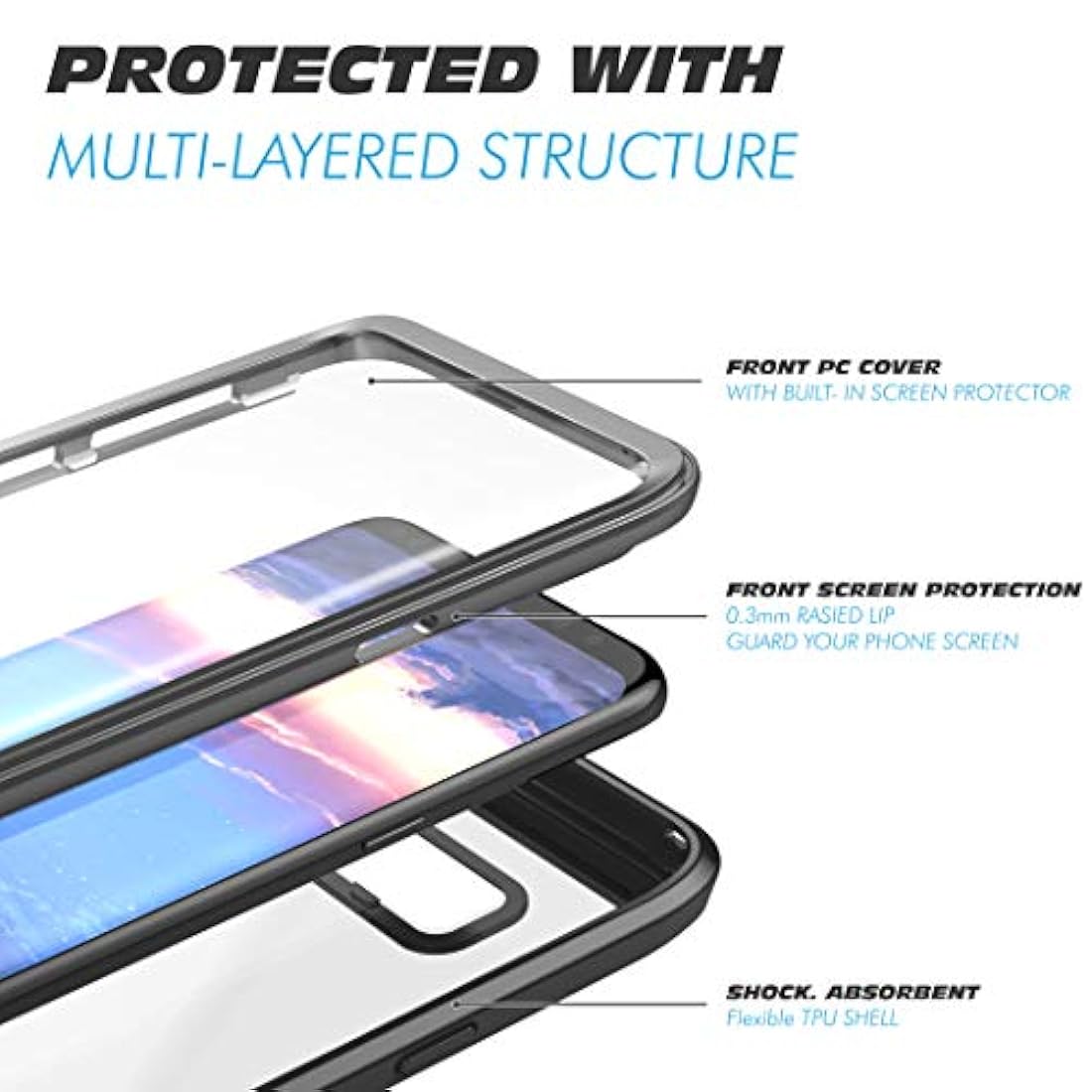 Funda protectora para Samsung Galaxy S8. Marca Pakoyi.