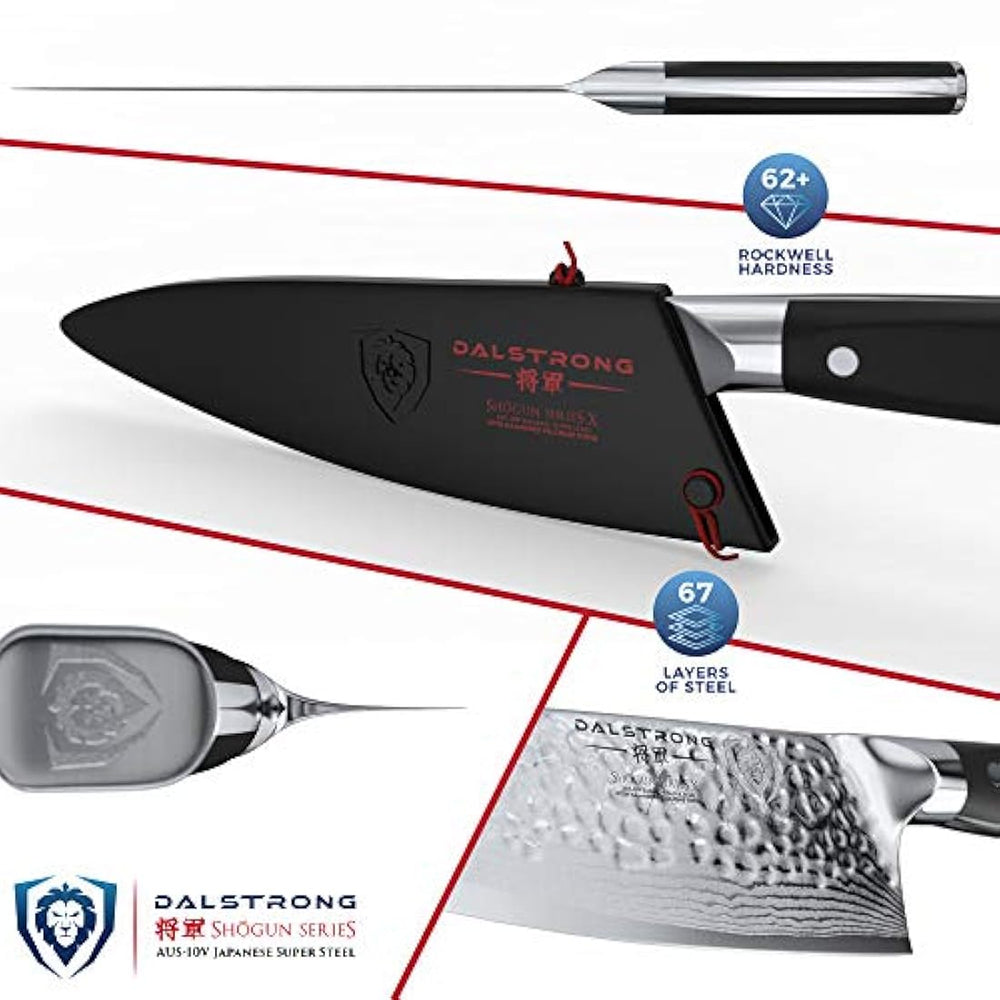 DALSTRONG  cuchillo chef con acabado martillado con funda