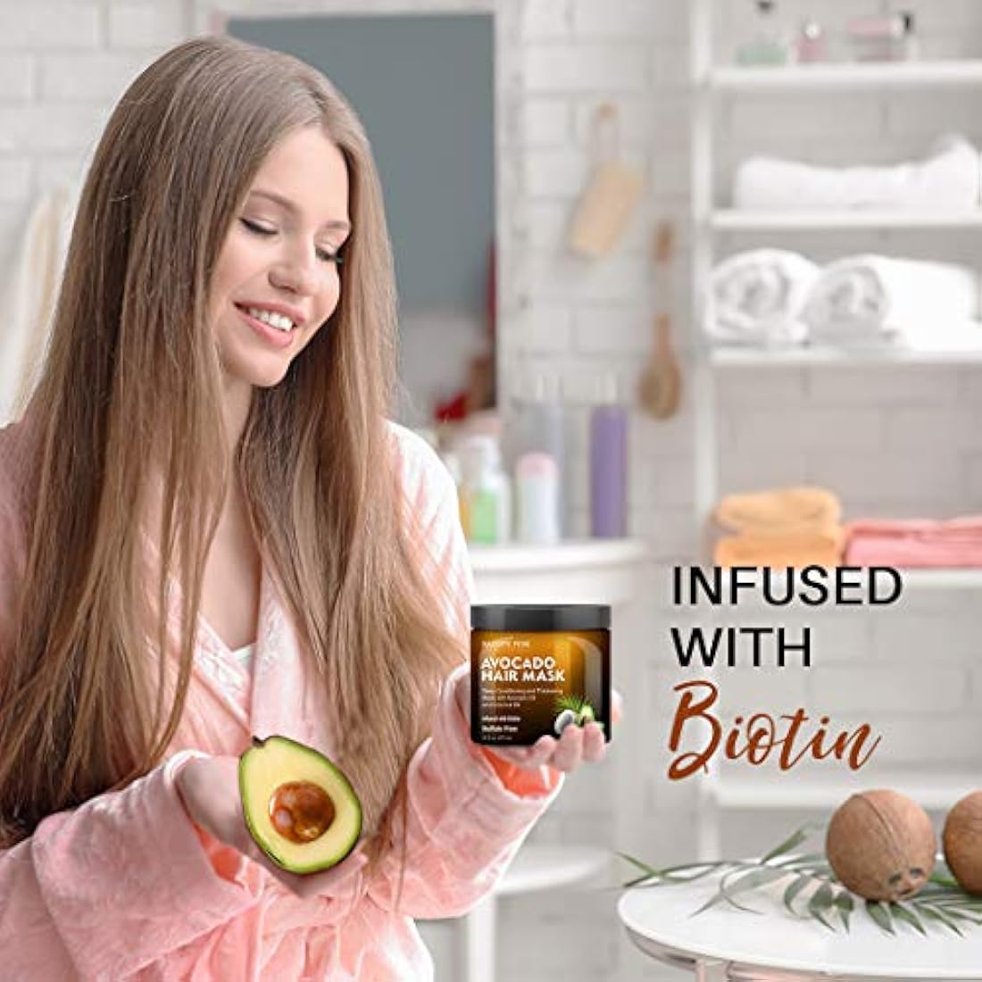 MAJESTIC PURE Mascarilla para el cabello de aguacate y coco