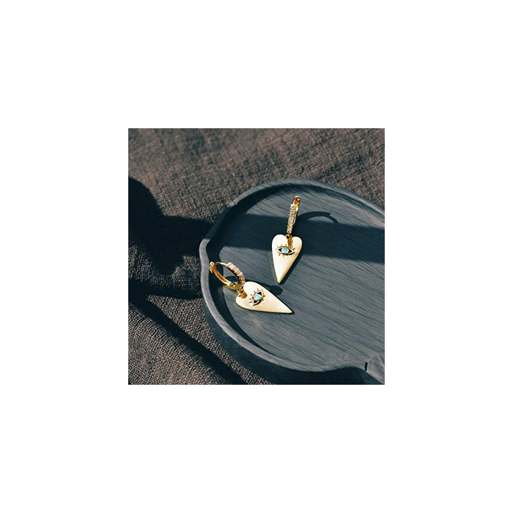 Aretes contra el mal de ojo para mujer chapados en oro
