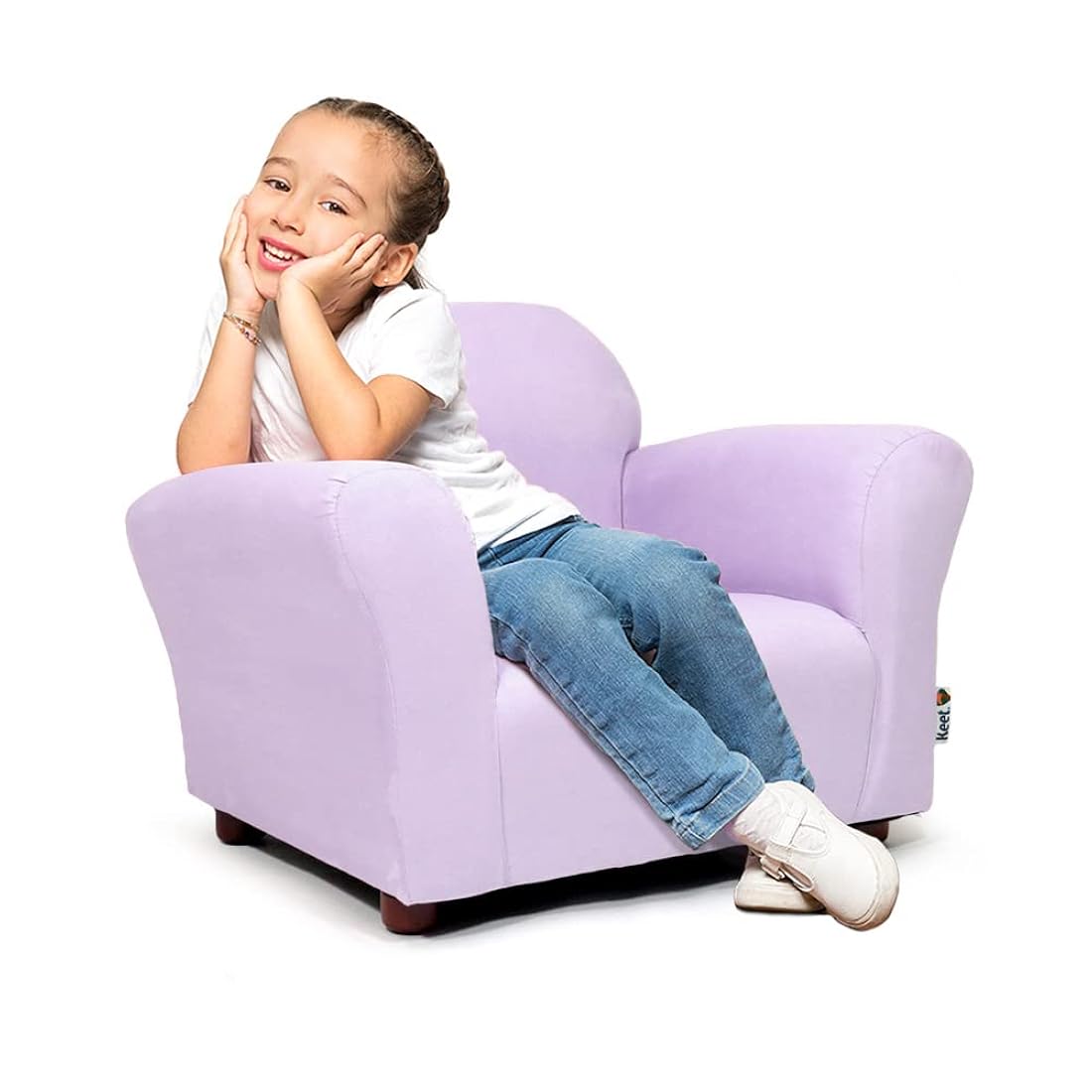 Keet Silla de felpa para niños, 2-5 años de edad, lavanda