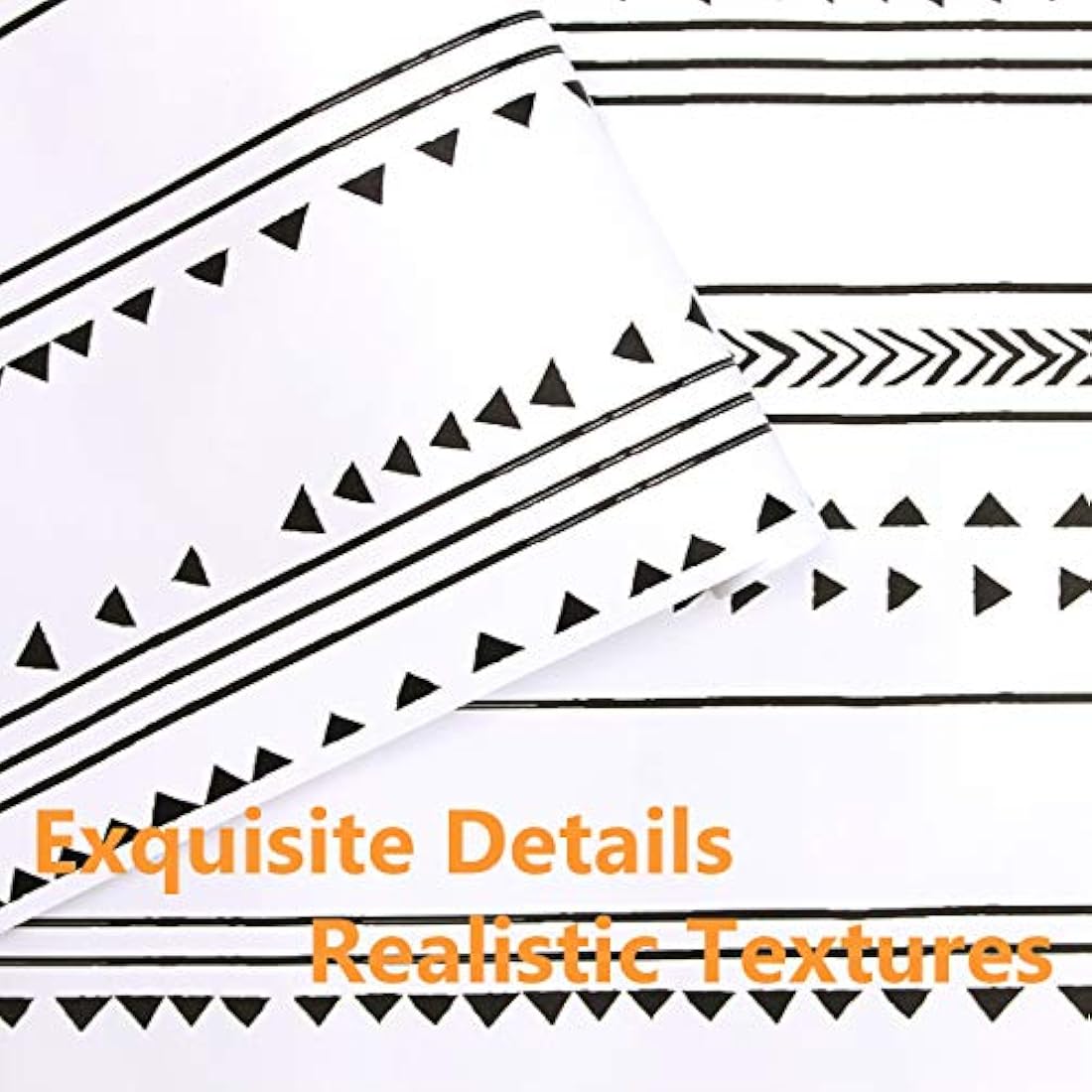 Papel pintado diseño de triángulo negro/blanco (17,7 x 314)