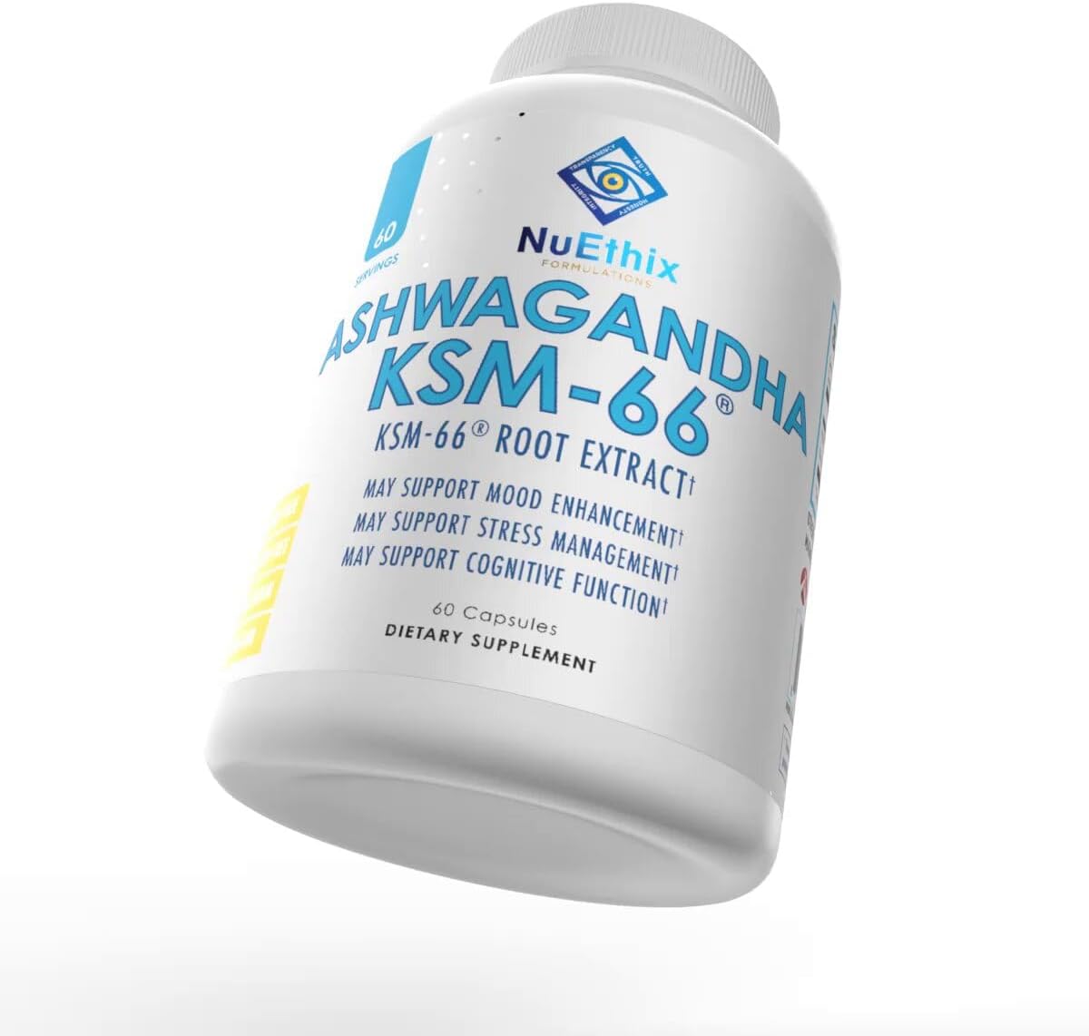 Suplemento de Ashwagandha KSM 66, NuEthix, 500mg, 60 Serv.