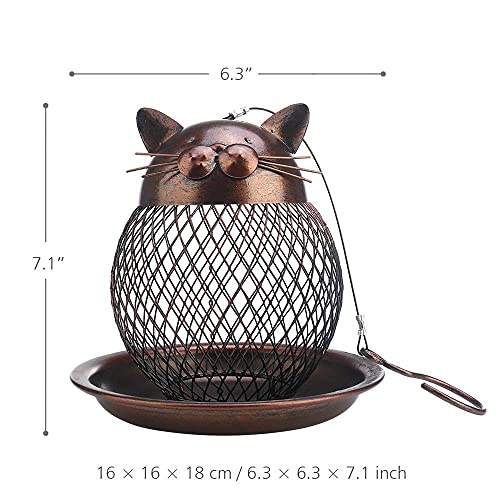 Comedero exterior para pájaros silvestres, Marrón Samhe