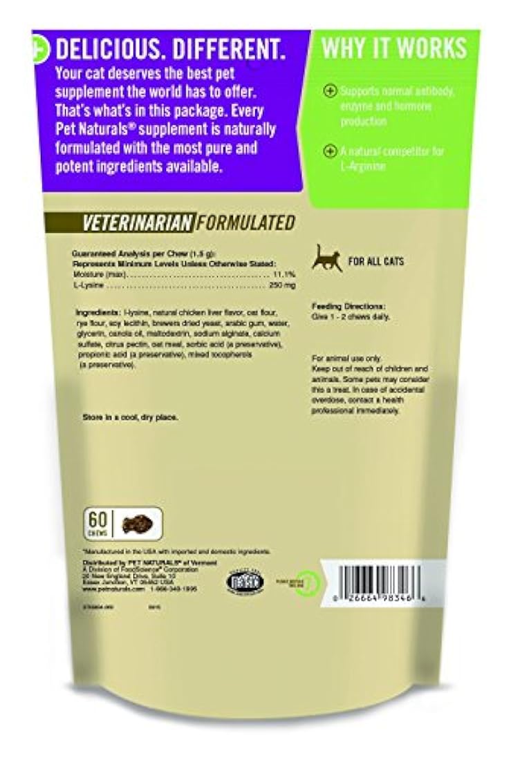 Suplemento lisina masticable apoyo inmunológico y respirato