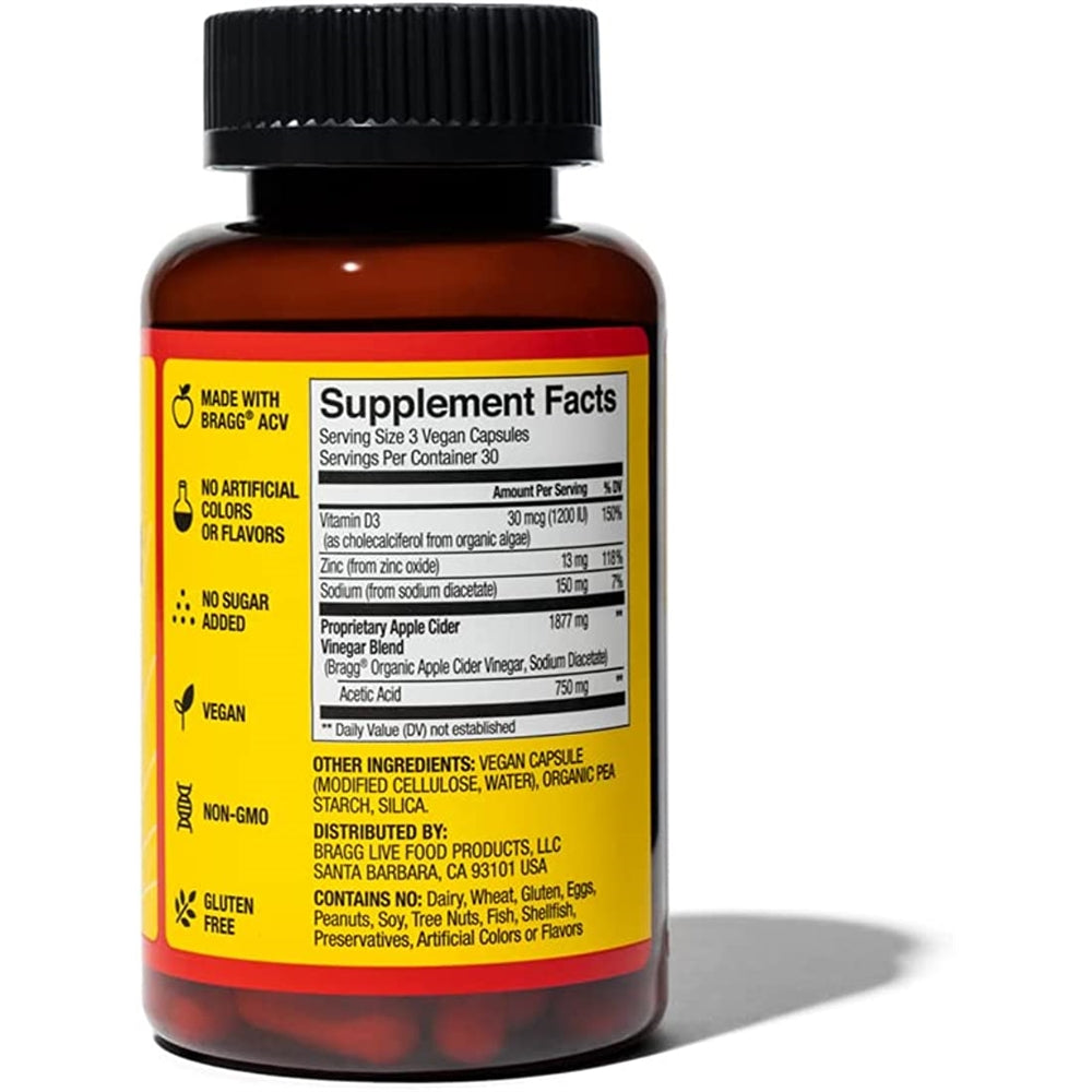 Cápsulas de vinagre de sidra Vitamina D3 y zinc control peso