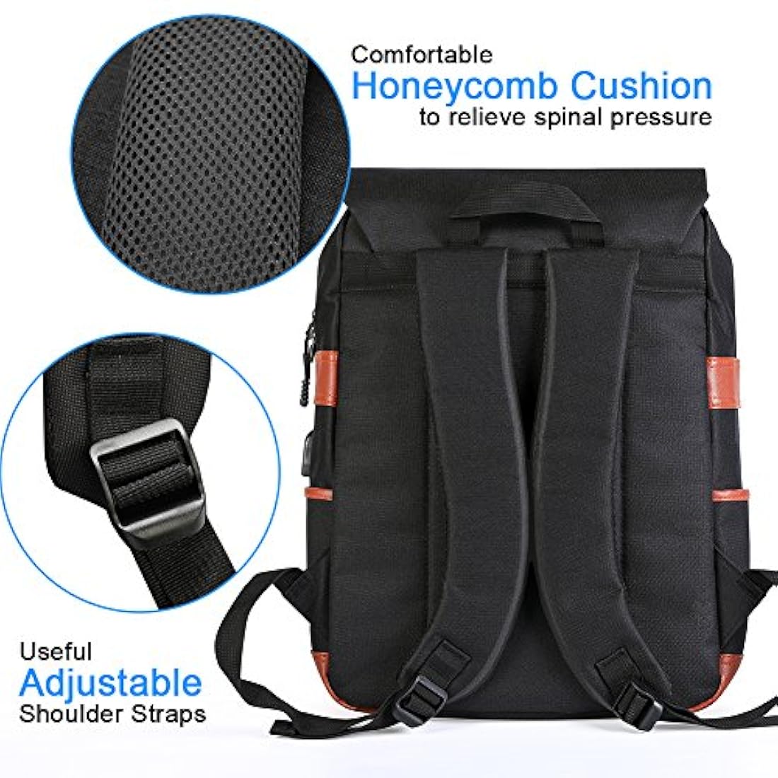 Mochila para computadora portátil con puerto de carga USB