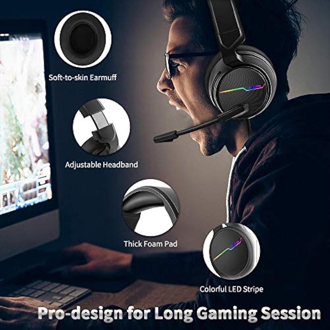 Jeecoo Xiberia USB Pro Gaming Headset para PC