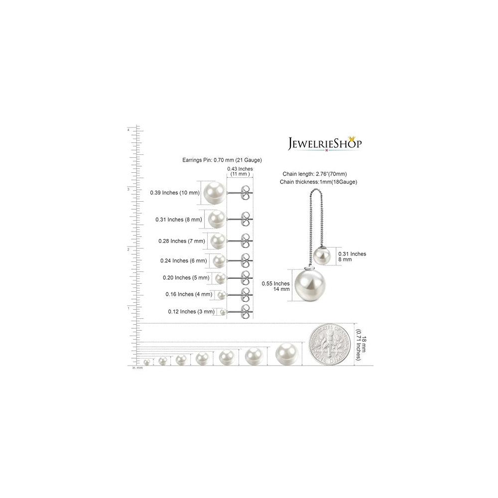 Aretes de perlas de imitación para mujer