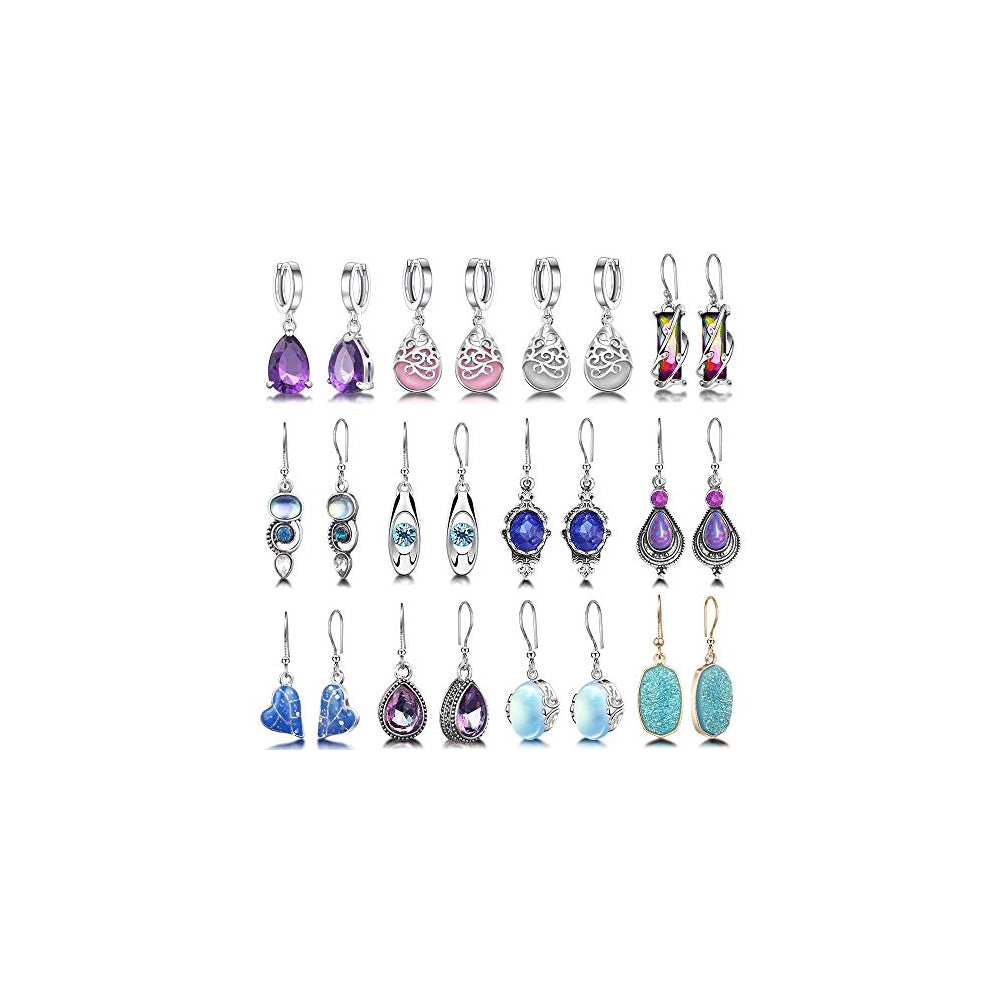 Aretes colgantes de gota de cristal de lágrima para mujeres