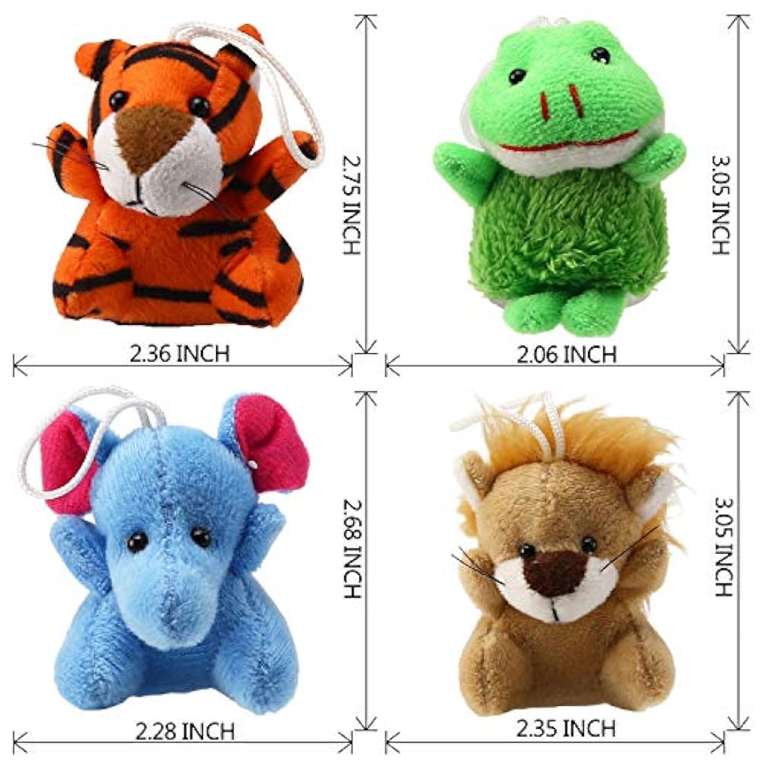 Juego de juguetes de peluche de 28 piezas animales pequeños