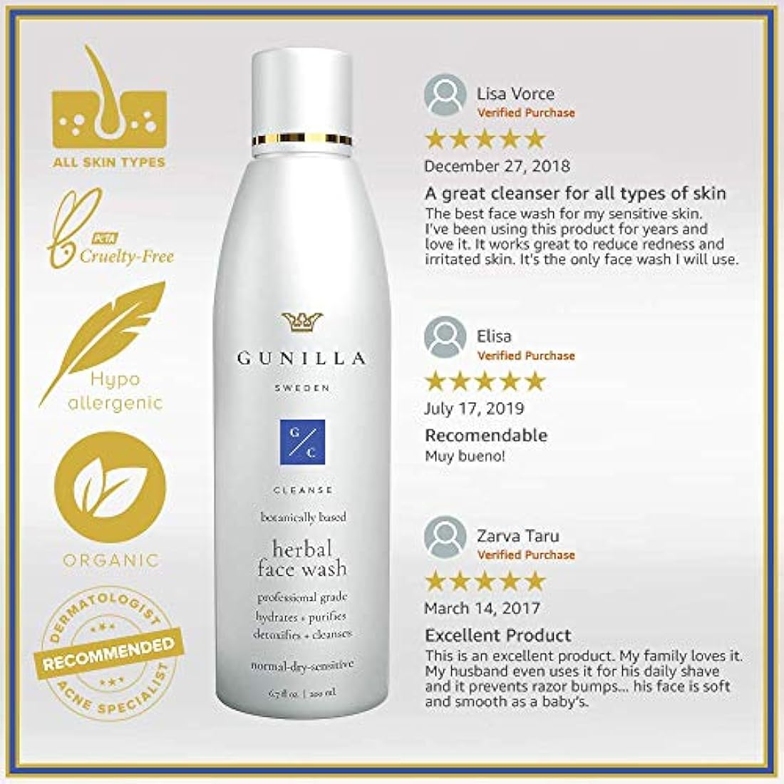 GUNILLA - Crema limpiadora facial a base de hierbas