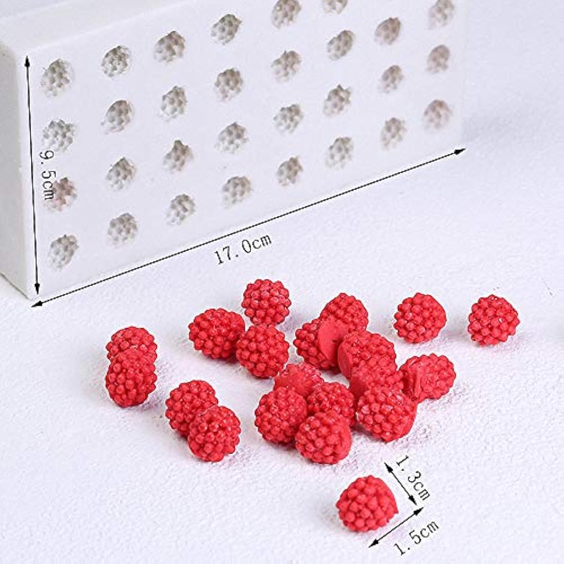 Moldes de silicona 3D de frambuesa de 32 cavidades