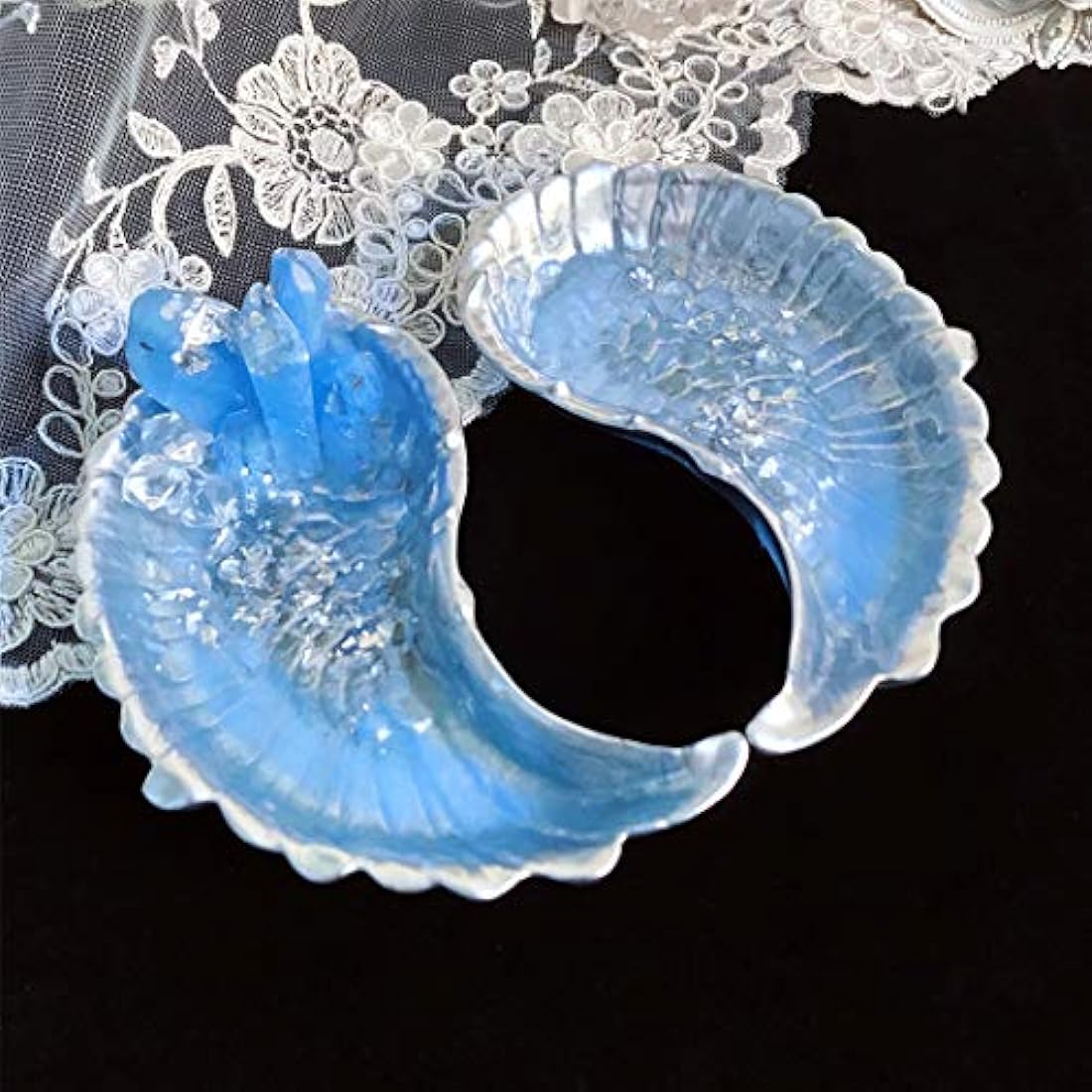 iSuperb 1 par de moldes de resina para almacenamiento de moldes de silicona creativos epoxi, moldes de fundición para bricolaje, placas de almacenamiento, manualidades