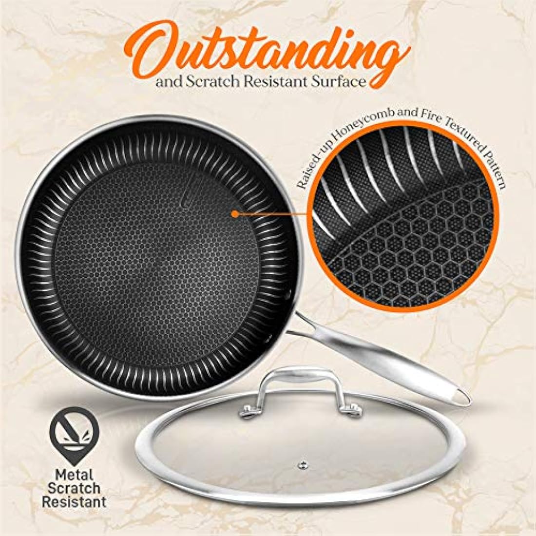 Sartenes de cocina de 7 piezas NUTRICHEF NC3PLY7S