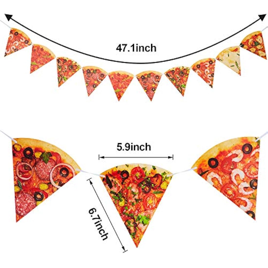 4 piezas Pizza Foto Banner Pizza Banderín Pizza Fiesta