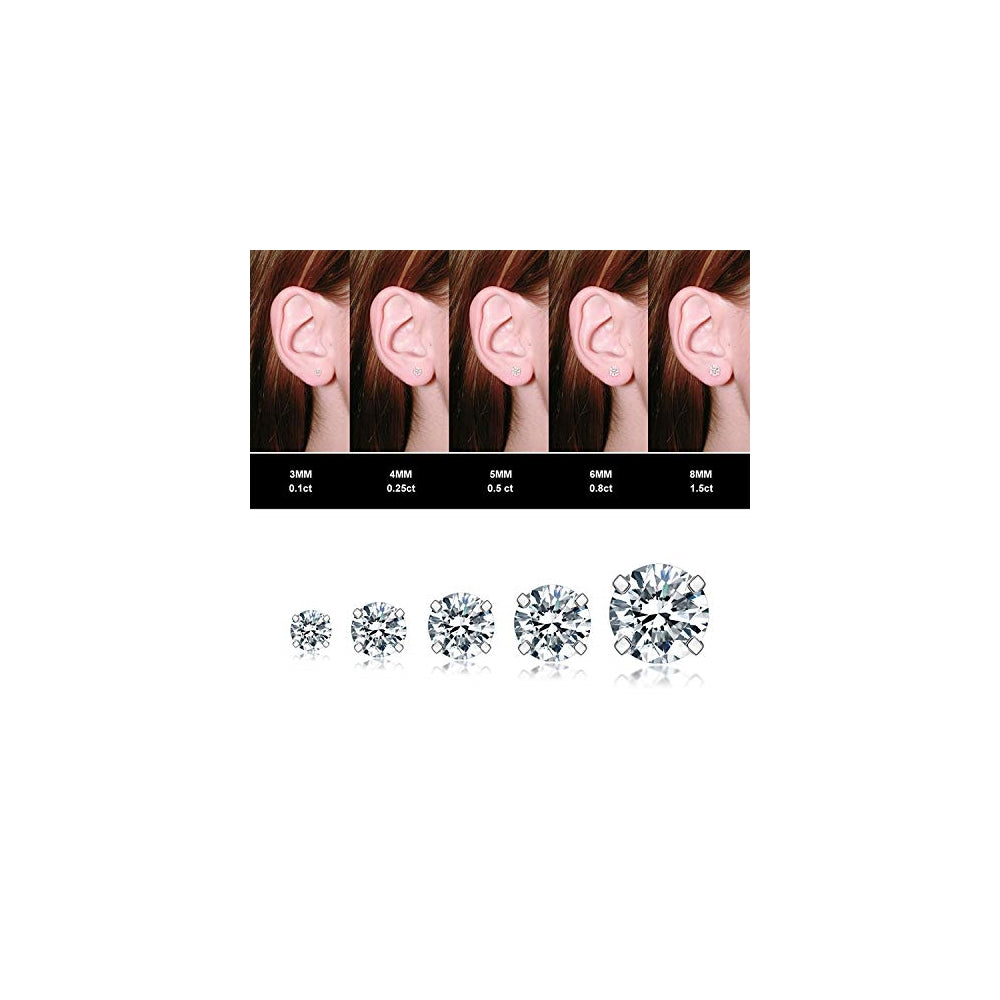 Aretes hipoalergénicos de circonita cúbica para mujeres