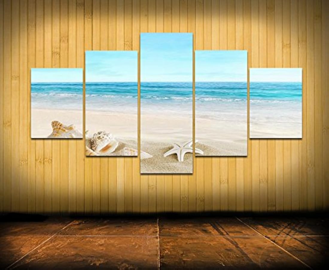 Pyradecor - Lienzo con 5 paneles de paisaje marino