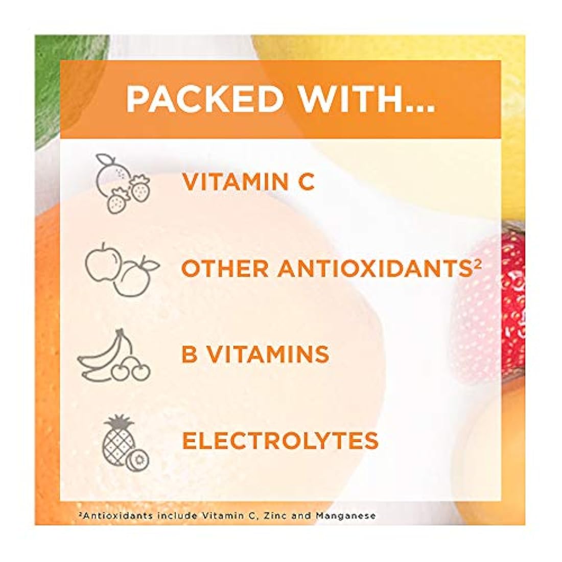 Mezcla para suplemento dietético bebible Emergen-C, con 0,035 oz de vitamina C, sin cafeína, 30 paquetes de 0.30 oz cada uno, sabor açaí, 255115, 1, 1