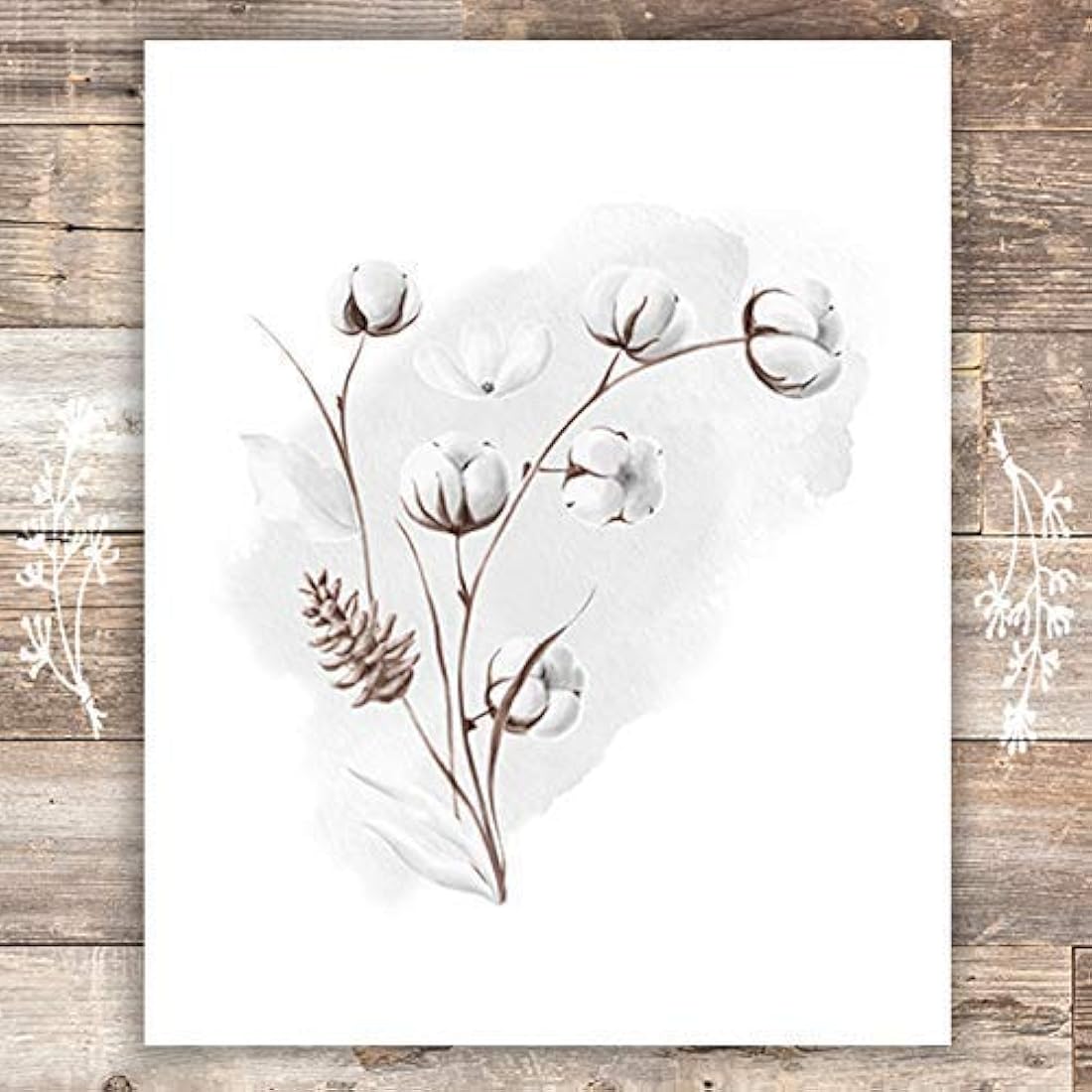 Arte de pared de impresiones botánicas eucalipto y algodón
