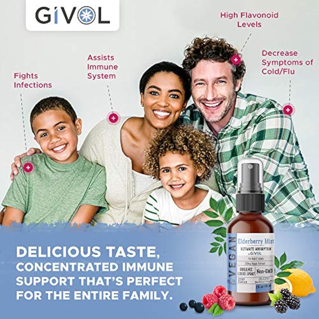 GIVOL (por Logic Remedy) líquido orgánico de saúco-sambucus