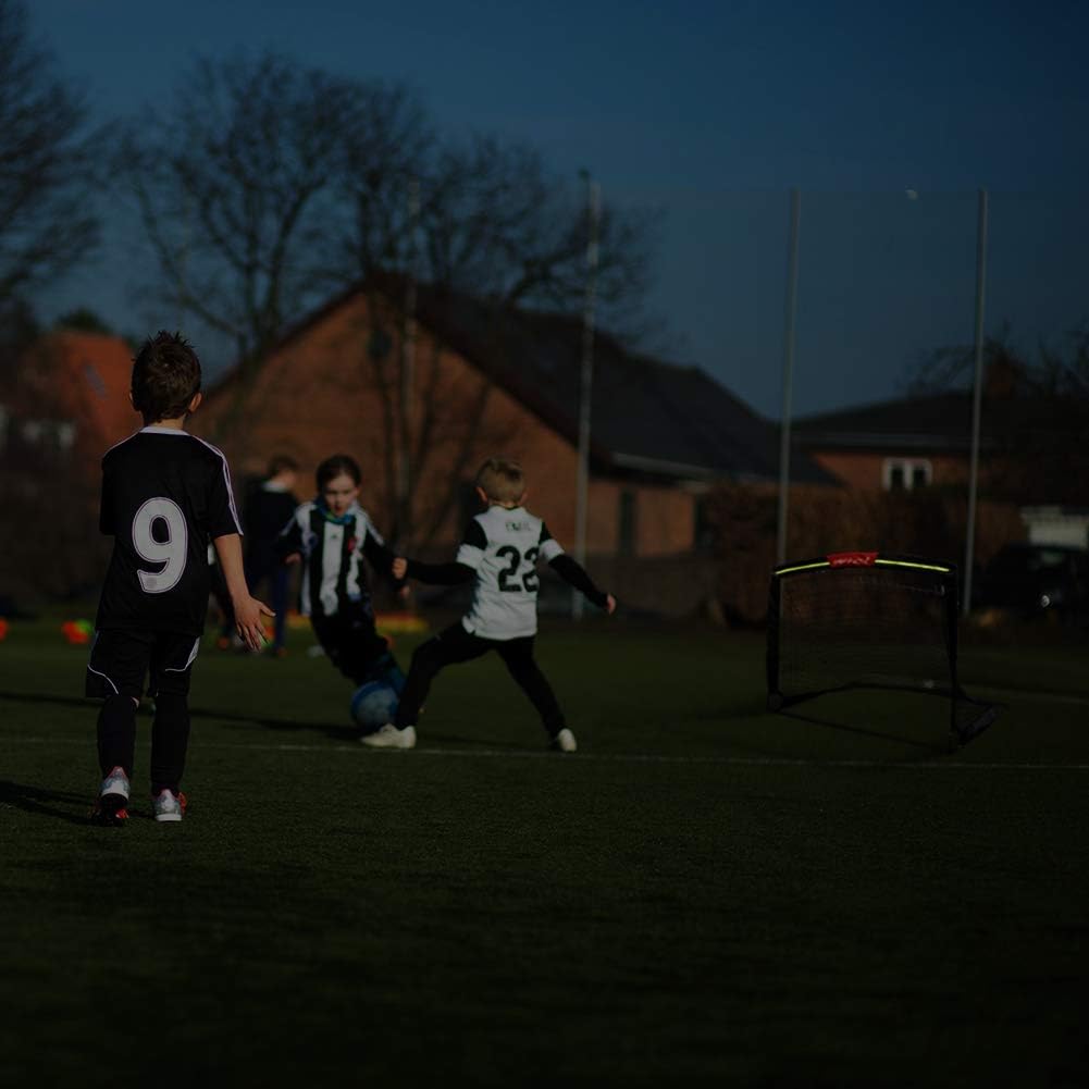 Arco de fútbol plegable, tiras reflectantes para niños