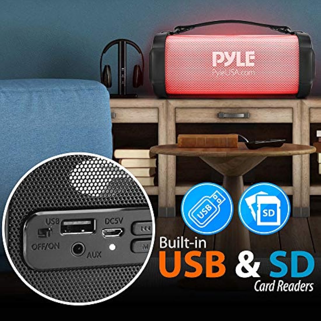 Parlante Portátil con Bluetooth PYLE-HOME PBMSPRG4