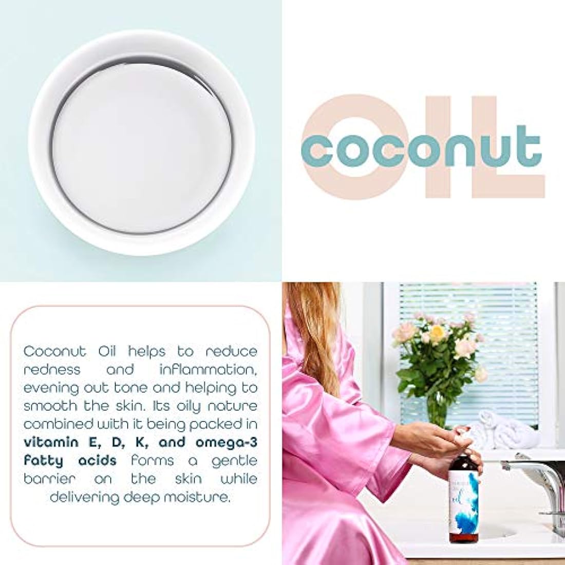 Aceite de masaje de coco fraccionado para piel seca