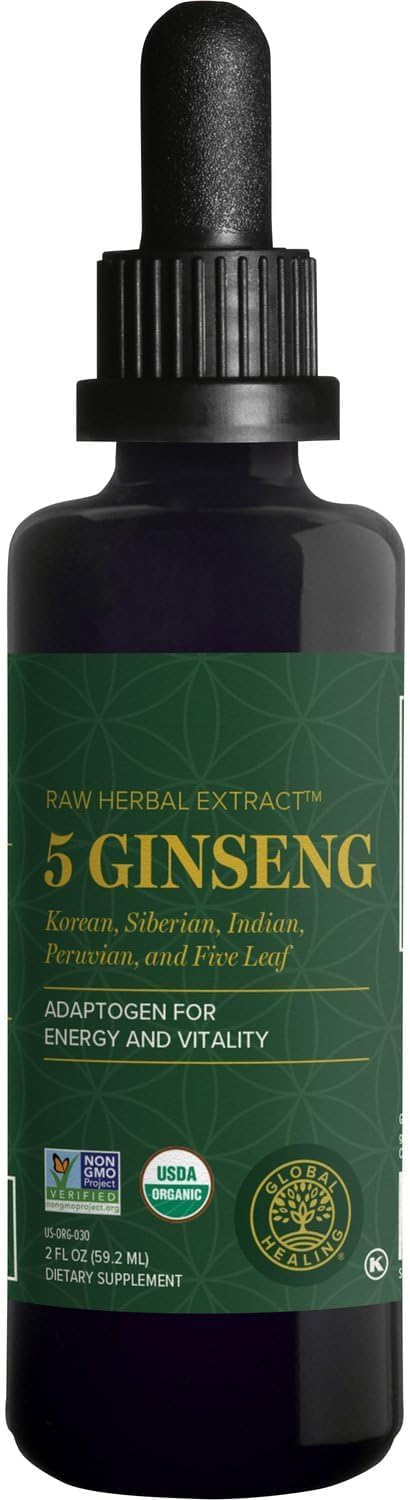 Suplemento de Ginseng Orgánico Líquido GHC, Energía, 2 oz