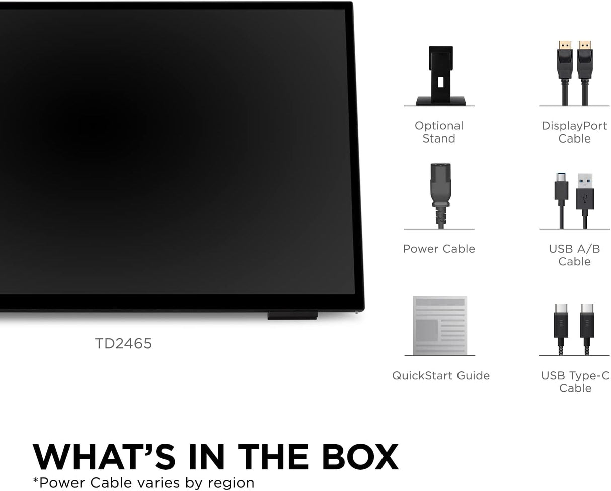 Monitor táctil ViewSonic TD2465 24 1080p, HDMI, USB, ergonómico