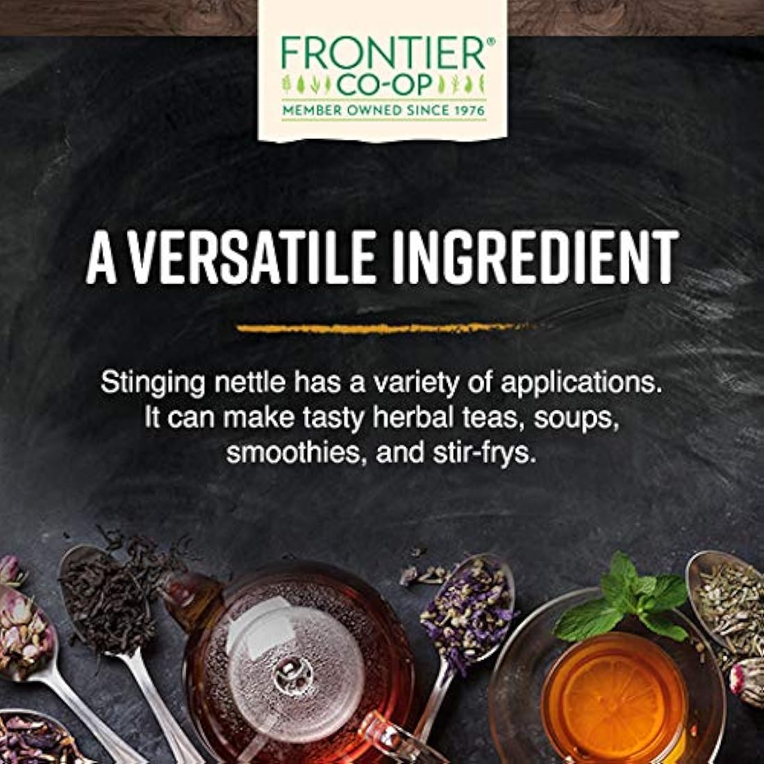 Hojas de ortiga cortadas y tamizadas Frontier Organic 1 lb