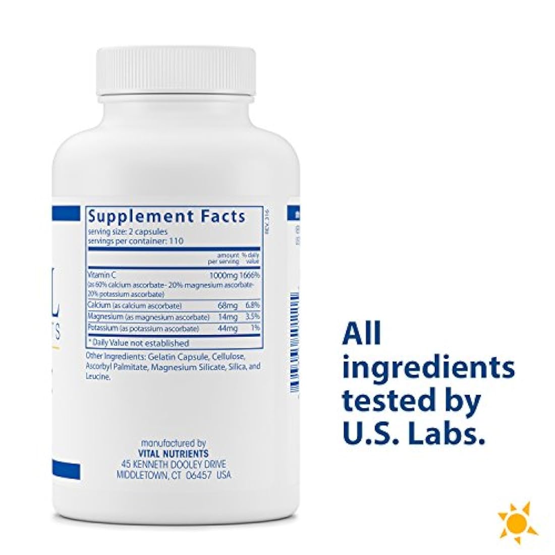 Nutrientes vitales búfer C 500 mg suave vitamina C persona