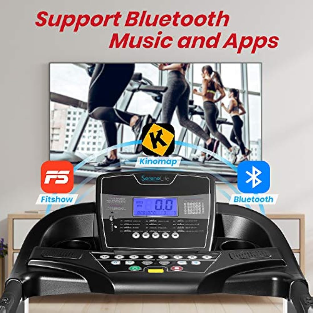 Caminadora digital de ejercicio plegable SereneLife SLFTRD35