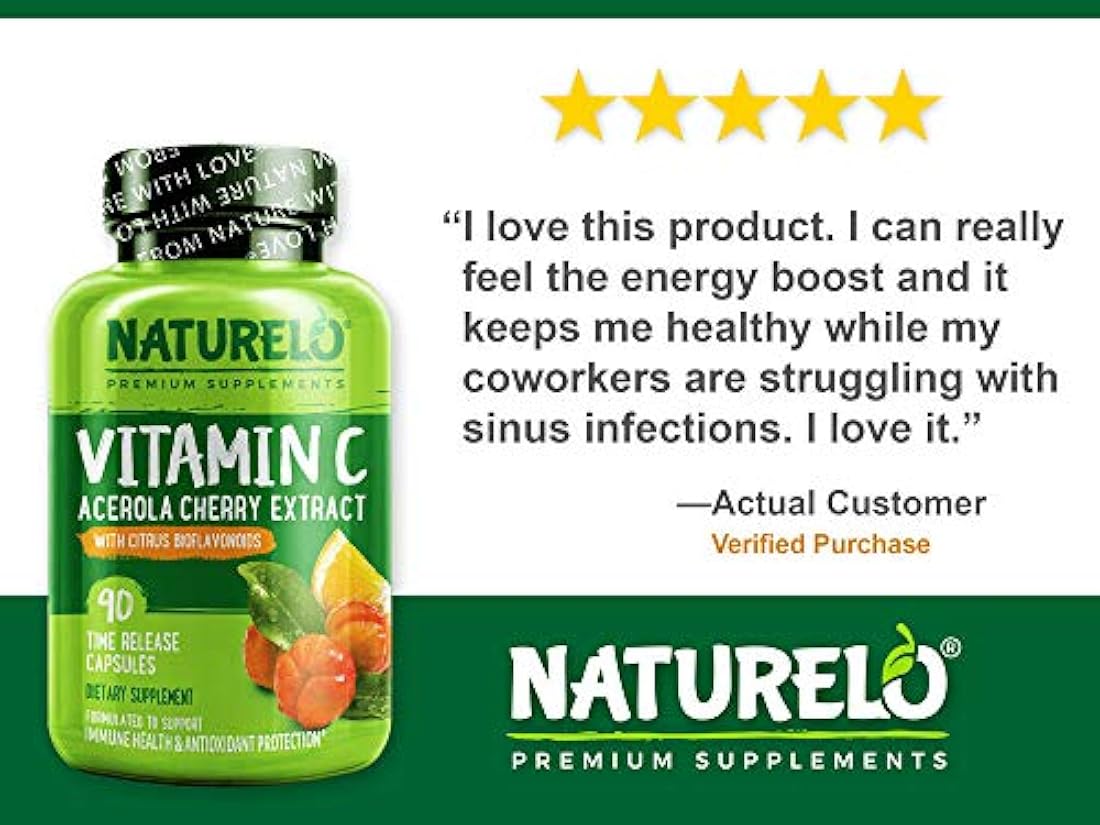 Vitamina C con acerola orgánica de cereza y bioflavonoides